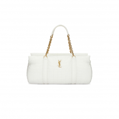 YSL GLORIA QUILTED TRAVEL BAG WHITE 757209FAC8J1916 (42*18*18cm)